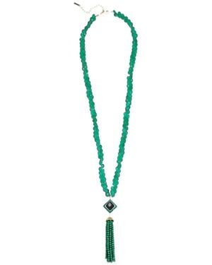 Jennifer Behr Esmeralda Tassel Necklace - Blue