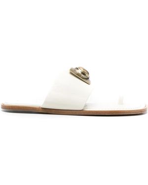 Etro Crown Me Leather Sandals - White