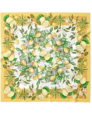 Elizabetta Limoni Fioriti Silk Scarf - Yellow