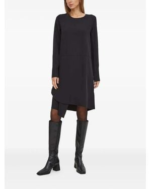 Tiger Of Sweden Long-Sleeve Overlay Asymmetrical Day Dress - Black