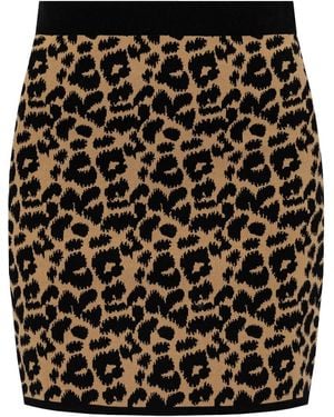Max Mara Domizia レオパード スカート - ブラック