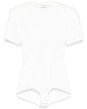 Magda Butrym Body con ribete de punto fino - Blanco
