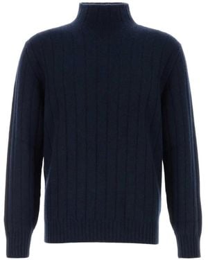Brunello Cucinelli Ribbed-Knit Cashmere Jumper - Blue
