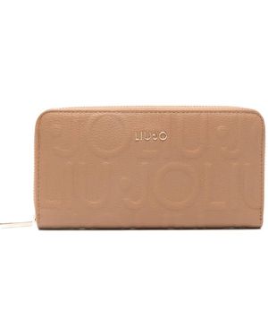 Liu Jo Embossed Zip Around Wallet - Natural