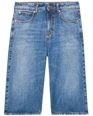 MSGM Short En Jean À Poches - Blue