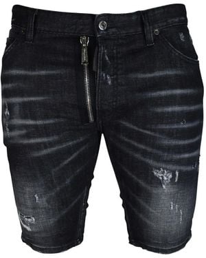 DSquared² Distressed Denim Shorts - Black