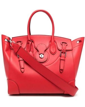 Ralph Lauren Buckle-Fastening Paneled Tote Bag - Red