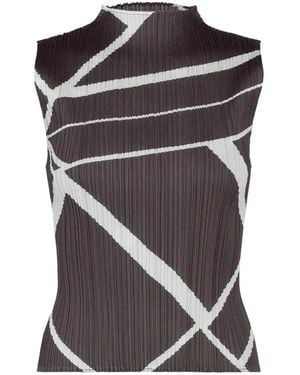 Pleats Please Issey Miyake Fold Line Top - Black