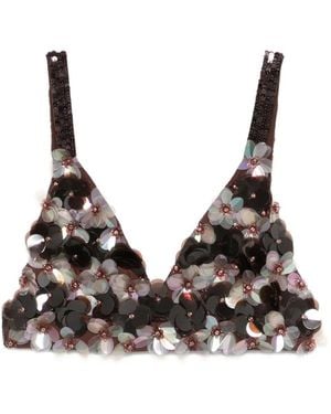 P.A.R.O.S.H. Sequin-Embellished Top - Black