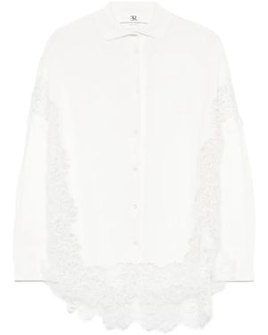 Ermanno Scervino Cardigan Mit Spitzeneinsätzen - Weiß