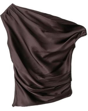 STAUD Draped asymmetric top - Negro