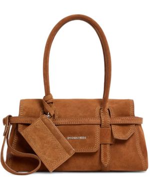 DSquared² Logo-Lettering Tote Bag - Brown