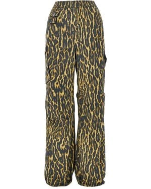 Ganni Pantalon À Imprimé Léopard - Vert