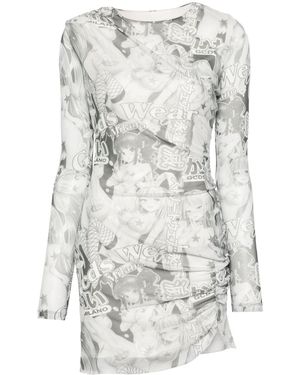 Gcds Hentai Tulle Mini Dress - Grey