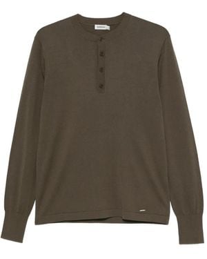 Jonathan Simkhai Long-Sleeve Button-Placket Sweater - Green