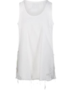 DARKPARK Frayed Sleeveless Top - White