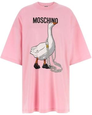 Moschino Goose print T-shirt dress - Pink