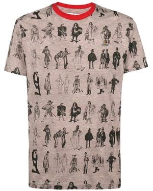 Vivienne Westwood Evolution Of -Print Crew-Neck T-Shirt - Grey