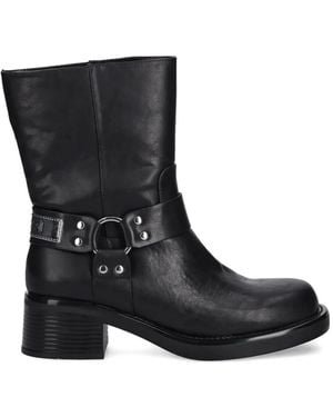 Just Cavalli Harness-Detail Boots - Black