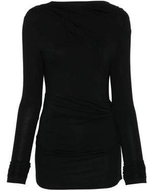 Entire studios Draped Long-Sleeve Top - Black