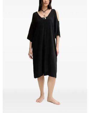 Chantelle Eclipse Cold-Shoulder V-Neck Beach Dress - Black