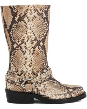Rabanne Xl Link Biker Boots - Brown