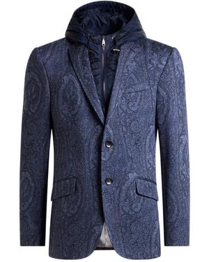 Etro Arnica Motif Jacquard Jacket - Blue