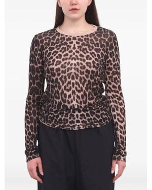 Baserange Leopard-Print Long-Sleeve T-Shirt - Natural