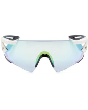 PUMA Logo-Plaque Oversize-Frame Sunglasses - Blue