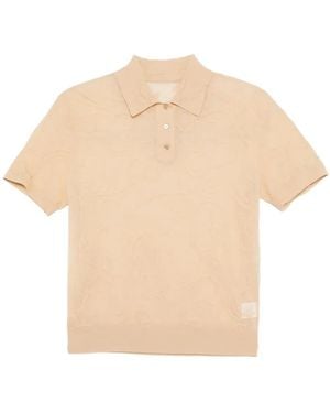 JNBY Jacquard-Knit Short-Sleeve Polo Top - Natural