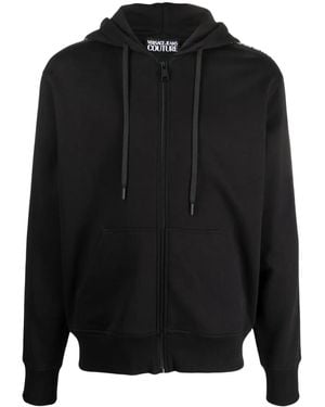 Versace Jeans Couture Logo-Tape Hooded Jacket - Black