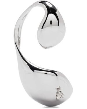 Patrizia Pepe Curved Brass Earcuff - White