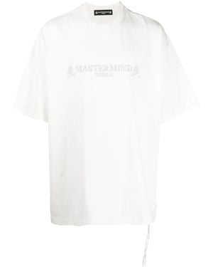 MASTERMIND WORLD Logo-Embroidered Cotton T-Shirt - White