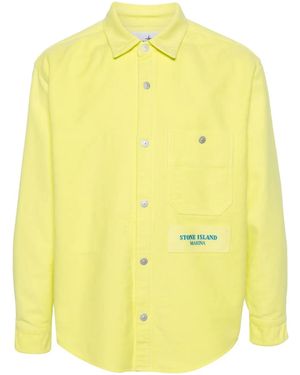Stone Island Logo-Embroidered Shirt - Yellow