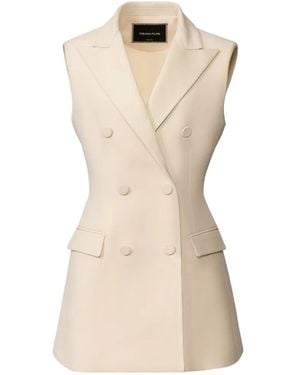 Fabiana Filippi Double-Breasted Sleeveless Jacket - Natural