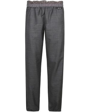 Miu Miu Pantalon Élastiqué À Carreaux - Gris