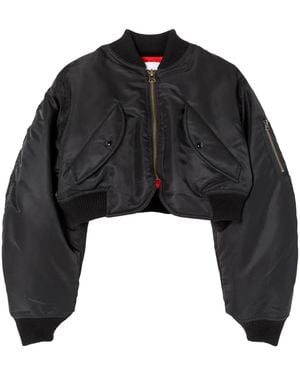RE/DONE Cropped Bomber Jacket - Black