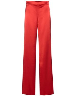 Fely Campo Pantalones de satén - Rojo