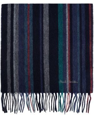 Paul Smith Trent Striped Scarf - Blue