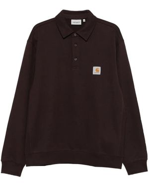 Carhartt Sudadera tipo polo con parche del logo - Negro