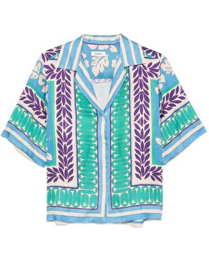 Sandro Overhemd Met Grafische Print - Blauw