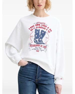 Levi's Sudadera Con Estampado Gráfico - Blanco