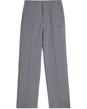 Song For The Mute X Adidas 007 Logo-Embroidered Pintuck Trousers - Grey
