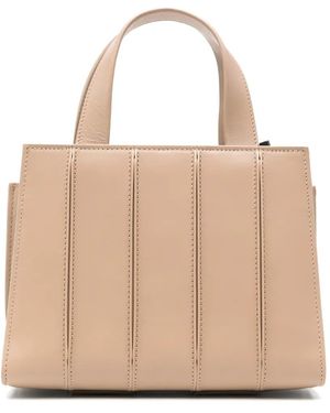 Max Mara Whitney Panelled Leather Tote Bag - Natural