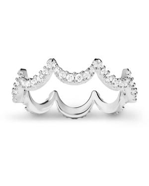 Apm Monaco Waves Stone-Embellished Ring - White