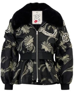 Cinq À Sept Armelle Paisley-Embroidered Crystal-Embellished Jacket - Black