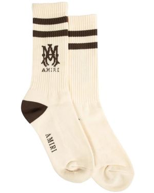 Amiri Logo-Embellishment Socks - Natural