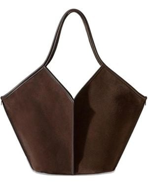 Hereu Handle Leather Shoulder Bag - Brown