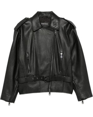 Emporio Armani Leather Jacket - Black