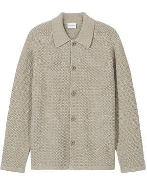 Closed Waffle-Knit Button-Up Cardigan - Natural